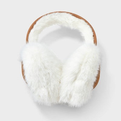 Faux Suede Heart Shape Earmuff - Wild Fable White One Size Fits Most