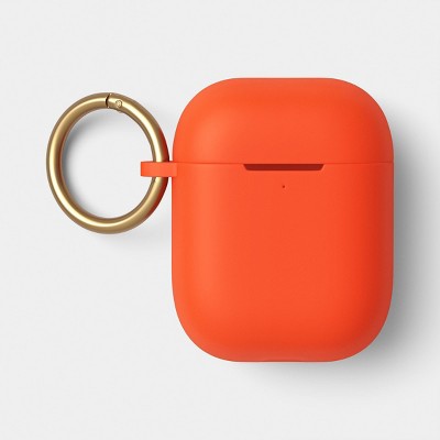 AirPods (1/2 Generation) Silicone Case with Clip - heyday Poppy Orange