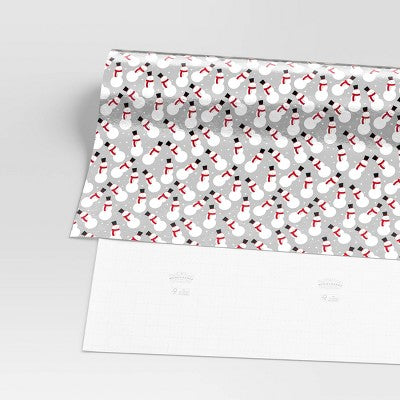 30" 25 sq ft Christmas Roll Wrap Snowman on Silver - Wondershop (LOCAL PICKUP ONLY)