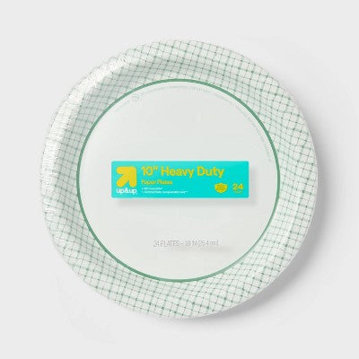 Spring Disposable Plate - Plaid - 10" - 24ct - up&up: Round Paper Dinnerware, Abstract Pattern