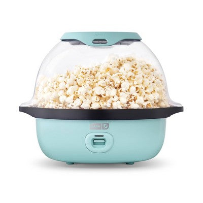 Dash 6qt SmartStore Stirring Popcorn Maker - Aqua: Electric Popcorn Popper, 850W, Hand Wash, 1-Year Warranty