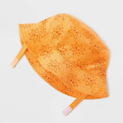 Baby Boys' Towel Terry Sun Printed Bucket Hat - Cat & Jack Orange 12-24M