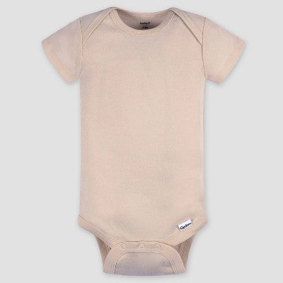 Gerber Baby 5pk Short Sleeve Onesie - 3-6M: Cotton Knit Bodysuits, Pullover & Crotch Snap