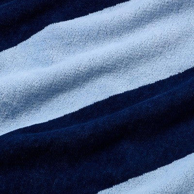 36"x72" Reversible Diagonal Striped Oversized Beach Towel Blue/Navy Blue - Room Essentials