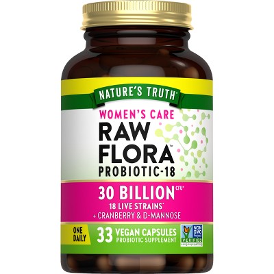 Nature's Truth Women's Care Raw Flora 30B Probiotic Capsules - 33ct