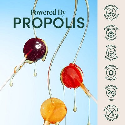 Beekeeper's Naturals Propolis Throat Soothing Pops - 15ct: Drug-Free, Artificial Flavor-Free, Honey Based Lollipops