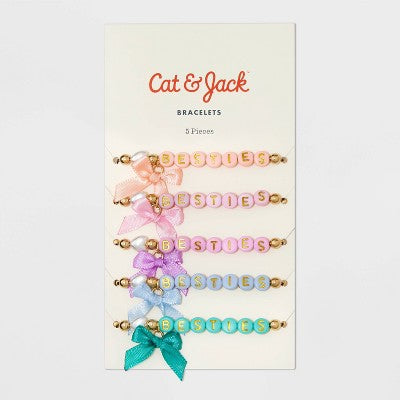 Girls' 5pk Besties with Bows Bracelet Set - Cat & Jack