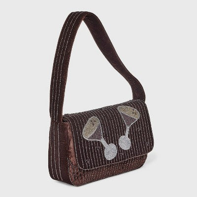 Embellished Espresso Martini Flap Shoulder Bag - A New Day Brown