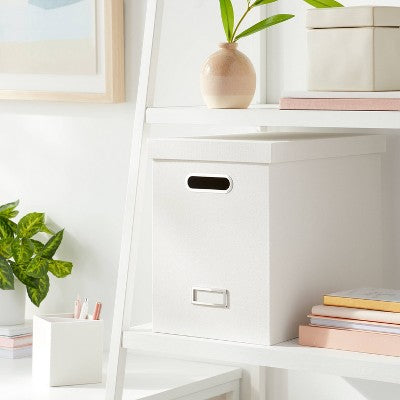 Canvas Hanging File Organizer with Lid Cream - Brightroom