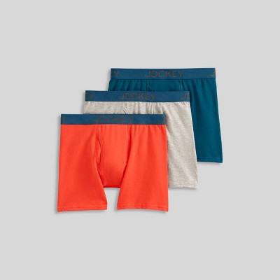 Jockey Generation Boys' 3pk Stretch Boxer Briefs - Gray/Orange/Blue S