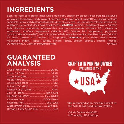 Purina ONE SmartBlend Small Bites Beef & Rice Formula Adult Dry Dog Food - 8lbs