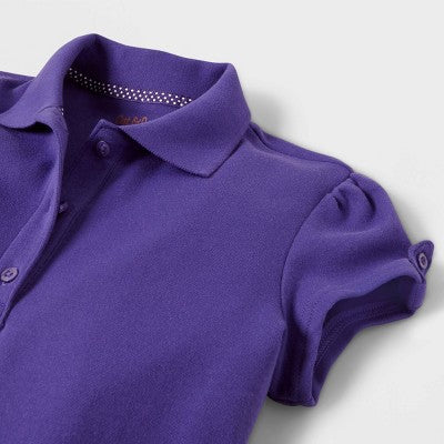 Girls Interlock Uniform Polo Shirt Cat & Jack Purple S