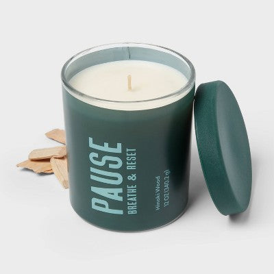 Pause Hinoki Wood Jar Candle 12oz - Room Essentials