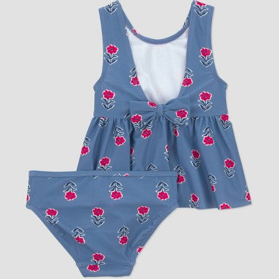 Carter's Baby Girls' Floral Two Piece Tankini Swimsuit - Blue 18M