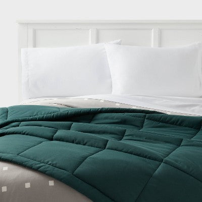 48"x60" Down Alternative Quilted Bed Throw Green - Room Essentials