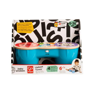 Baby Einstein Upbeat Tunes Magic Touch Wooden Drum Musical Toy: Volume Control, Shapes and Colors Learning