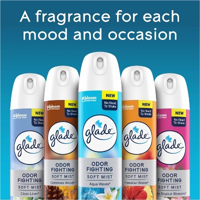 Glade Odor Fighting Soft Mist Aerosol Room Air Freshener - Sky & Sea Salt - 8oz
