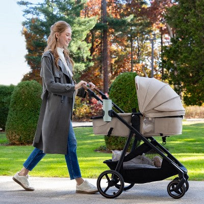 Evenflo Shyft Intuiti+ Travel System Featuring Revolve180 LiteMax NXT with Sensory Soothe - Travertine (LOCAL PICKUP ONLY)