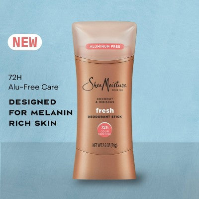 SheaMoisture Solid Deodorant Stick - Fresh Coconut & Hibiscus - Aluminum-Free 2.6oz