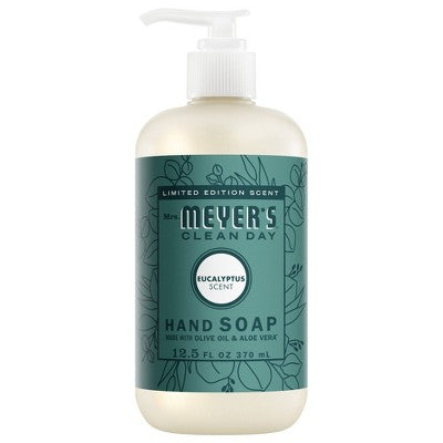 Mrs. Meyer's Clean Day Liquid Hand Soap - Eucalyptus - 12.5 fl oz: Gel, Pump Bottle, Contains Aloe, Paraben-Free