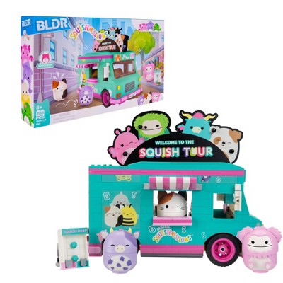 Squishmallows Deluxe Playset & 4_2" Buildable Figures Building Set - Squish Tour Van: Creative Thinking Educational Toy, 788 Pieces