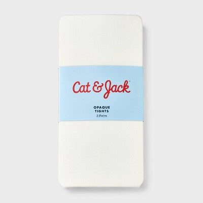 Girls' 2pk Nylon Dance Tights - Cat & Jack Pink/Cream L