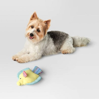 Crinkle Fish Dog Plush Toy - Sun Squad