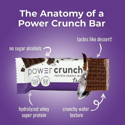 Power Crunch Wafer Triple Chocolate Whey Protein Energy Bars - 13g Protein - 5ct