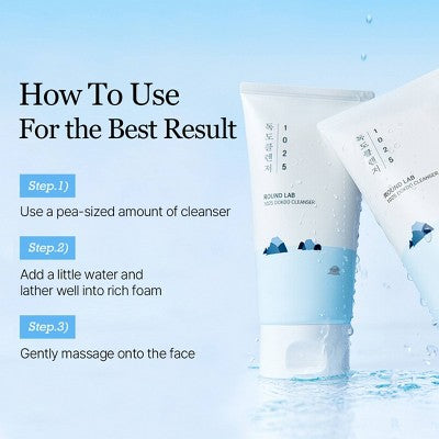 Round Lab 1025 Dokdo Cleanser - 40ml: Foam, Soothing, Hydrating, Normal & Sensitive Skin