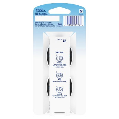 Febreze 2ct Car Auto Noirs: Phthalate-Free Car Freshener, Adjustable Scent, Vent Clips, Disposable, Oil-Based
