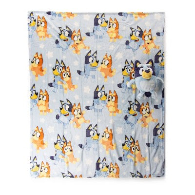 Bluey Pillow and Throw Blanket Blue