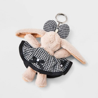 Girls' Plush Bunny Bag Charm - art class Cream