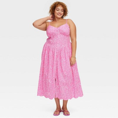 Women's Paisley Floral Drop Dress Pink - Roller Rabbit Target XXL