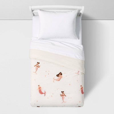 Toddler Mermaid Kids' Comforter - Pillowfort: Multicolor Cotton, Polyester Fill, OEKO-TEX Certified, 58"x42"