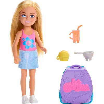 Barbie Family and Friends Chelsea Cupcake Baking Backpack 6" Doll + Accessories