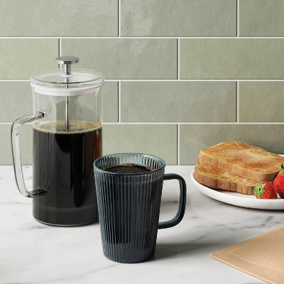 33.8oz Glass French Press Coffee Maker Clear - Threshold: Borosilicate, Manual, Dishwasher-Safe, 4-Cup Capacity