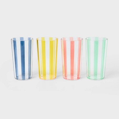 4pk 18 fl oz Striped Tumblers - Sun Squad