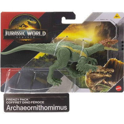 Jurassic World Rebirth Frenzy Pack Archaeornithomimus Dinosaur Figure, Authentic Toy, Digital Play