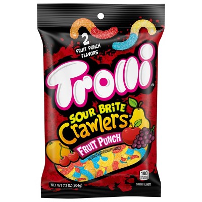Trolli Sour Brite Crawlers Fruit punch Gummies Candy - 7.2oz
