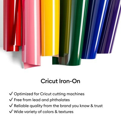 Cricut 12" x 24" Everyday Iron-On - Red: Heat Transfer Vinyl, PET Material, Iron-On Transfer