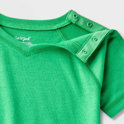 Toddler Adaptive 2pc Port Access Pajama Set - Cat & Jack Green 3T