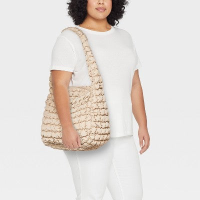 Puffer Hobo Shoulder Bag - Wild Fable Tan