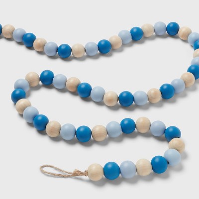 72" Hanukkah Wooden Bead Garland - Spritz
