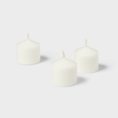 20pc Unscented Votive Set White - Room Essentials: Paraffin Wax, 10hr Burn Time, 20 ct