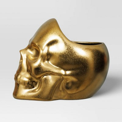 Stoneware Skull Candy Bowl Gold - Threshold
