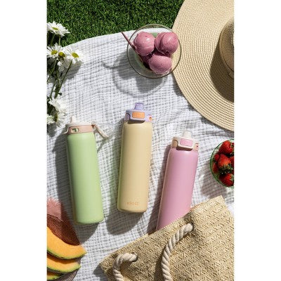 Ello Pop and Fill 22oz Stainless Steel Water Bottle Peach