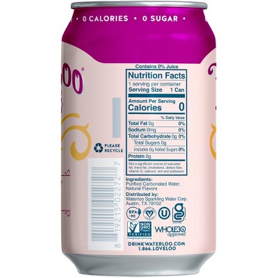 Waterloo Raspberry Nectarine Sparkling Water - 8pk/12 fl oz Cans