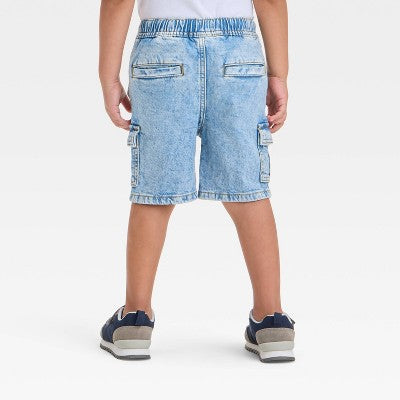 Toddler Boys' Pull-On Denim Cargo Shorts Cat & Jack Light Wash 2T