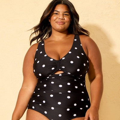 Women's Polka Dots Swimsuit - Shade & Shore Black 22