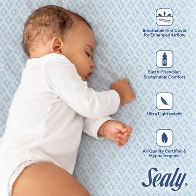 Sealy OMNI-Breathe Breathable & Sustainable Foam Crib Mattress PVC-Free - White (LOCAL PICKUP ONLY)